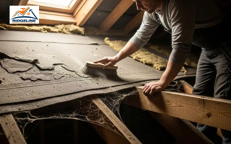 Clean the Felt for repair roof felt