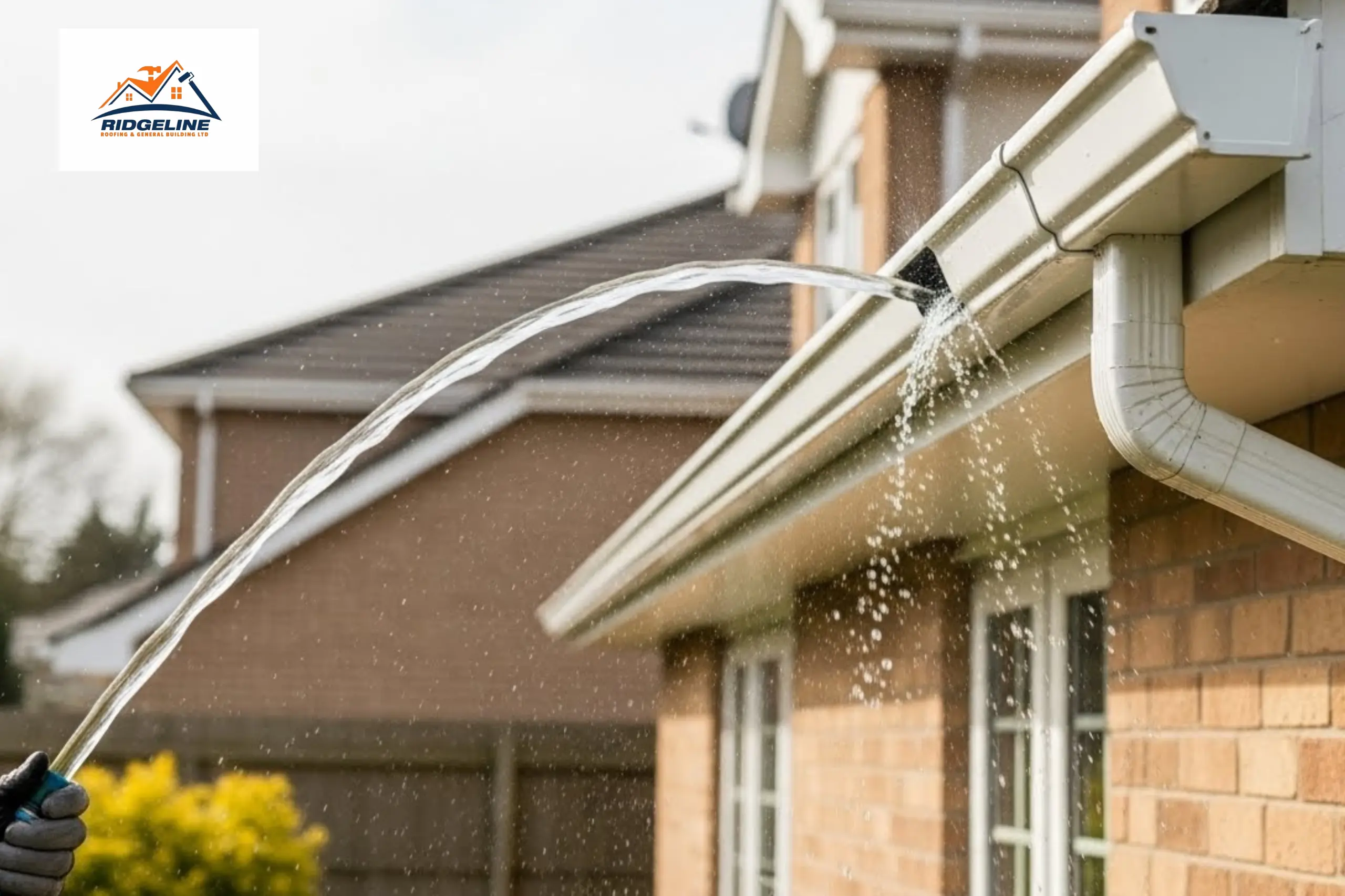 How to Clean Gutters From the Ground 5 Flush the Gutter with Water