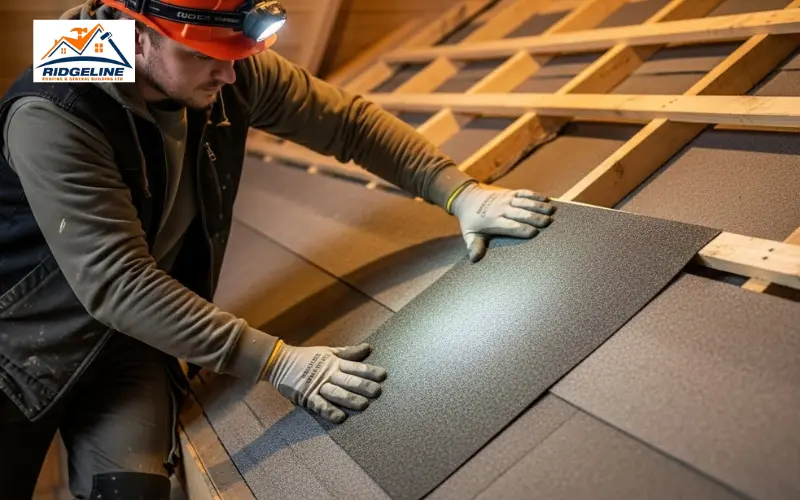 Position and Secure the Patch for roof felt repairing